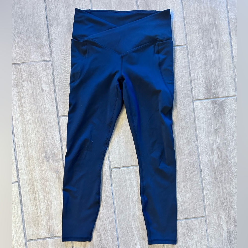 Black Fabletics Pureluxe Crossover Leggings with Pockets